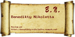 Benedikty Nikoletta névjegykártya